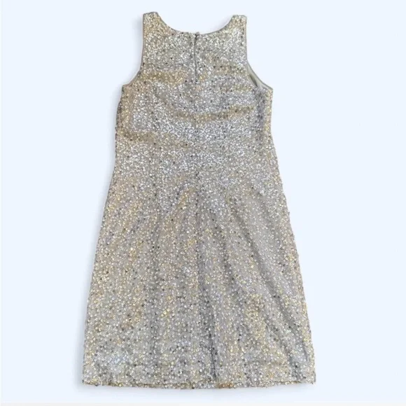White House Black Market Silver Sequin Sparkle Mini Dress - size 00 - Picture 3 of 8